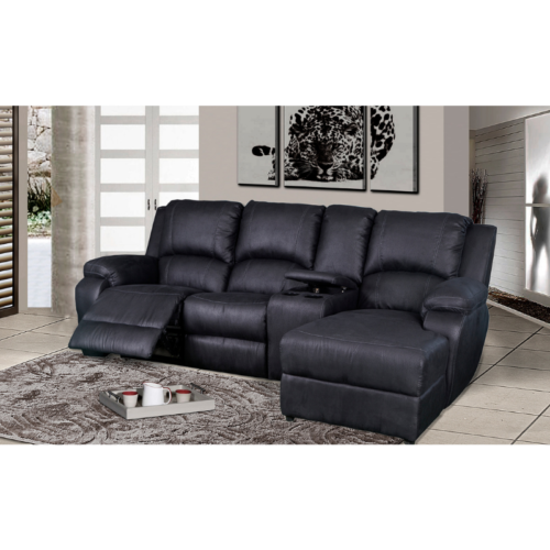 Lydia 4 Section 1 Arm Recl + Armless Unit + Console + Chaise Full Leather