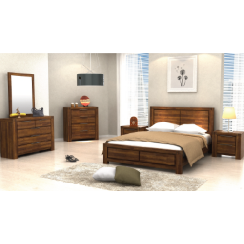 Aston  Bedroom Suite in Soild ACACIA in Dark CARAMEL